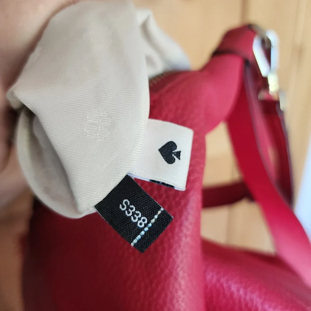Kate Spade Cherry‎ Red 100% Leather Slouchy Hobo Crossbody Shoulder Bag Purse